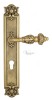 Door Handle Venezia  LUCRECIA  CYL On Backplate PL97 French Gold + Brown