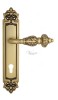 Door Handle Venezia  LUCRECIA  CYL On Backplate PL96 French Gold + Brown