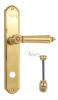 Door Handle Venezia  CASTELLO  WC-1 On Backplate PL02 Polished Brass