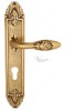 Door Handle Venezia  CASANOVA  CYL On Backplate PL90 French Gold + Brown
