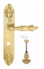 Door Handle Venezia  OLIMPO  WC-4 On Backplate PL90 Polished Brass