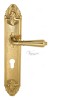 Door Handle Venezia  VIGNOLE  CYL On Backplate PL90 Polished Brass