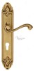 Door Handle Venezia  VIVALDI  CYL On Backplate PL90 French Gold + Brown