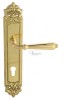 Door Handle Venezia  CLASSIC  CYL On Backplate PL96 Polished Brass
