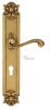 Door Handle Venezia  VIVALDI  CYL On Backplate PL97 French Gold + Brown