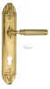 Door Handle Venezia  MOSCA  CYL On Backplate PL90 Polished Brass