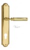 Door Handle Venezia  MOSCA  CYL On Backplate PL98 Polished Brass