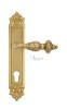 Door Handle Venezia  LUCRECIA  CYL On Backplate PL96 Polished Brass