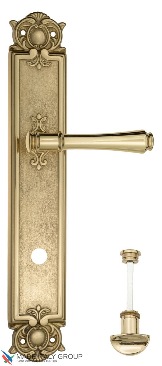 Door Handle Venezia  CALLISTO  WC-2 On Backplate PL97 Polished Brass