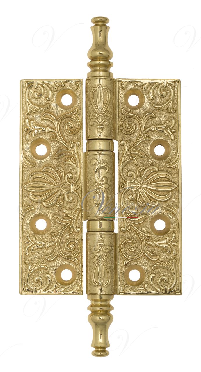 Universal Brass Hinge With Pattern Venezia CRS011 102x76x4 Polished Brass