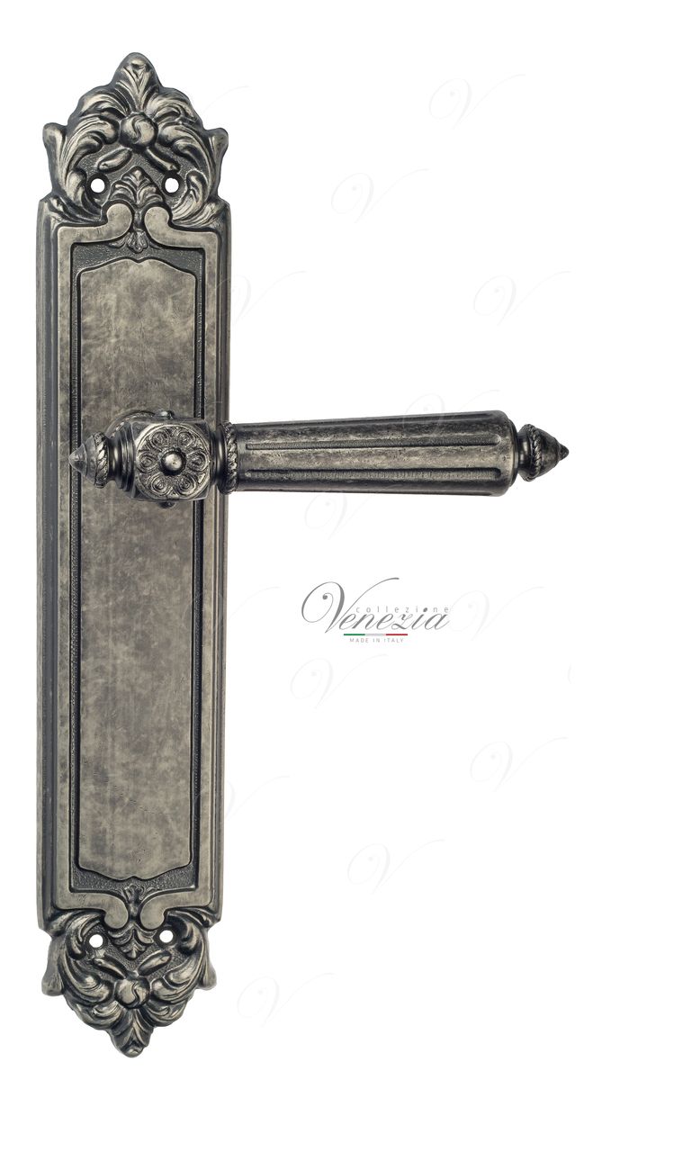 Door Handle Venezia  CASTELLO  On Backplate PL96 Antique Silver