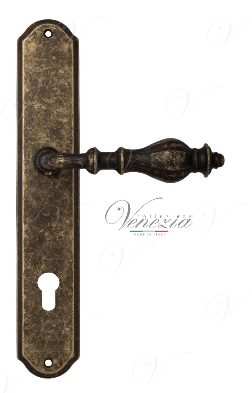 Door Handle Venezia  GIFESTION  CYL On Backplate PL02 Antique Bronze