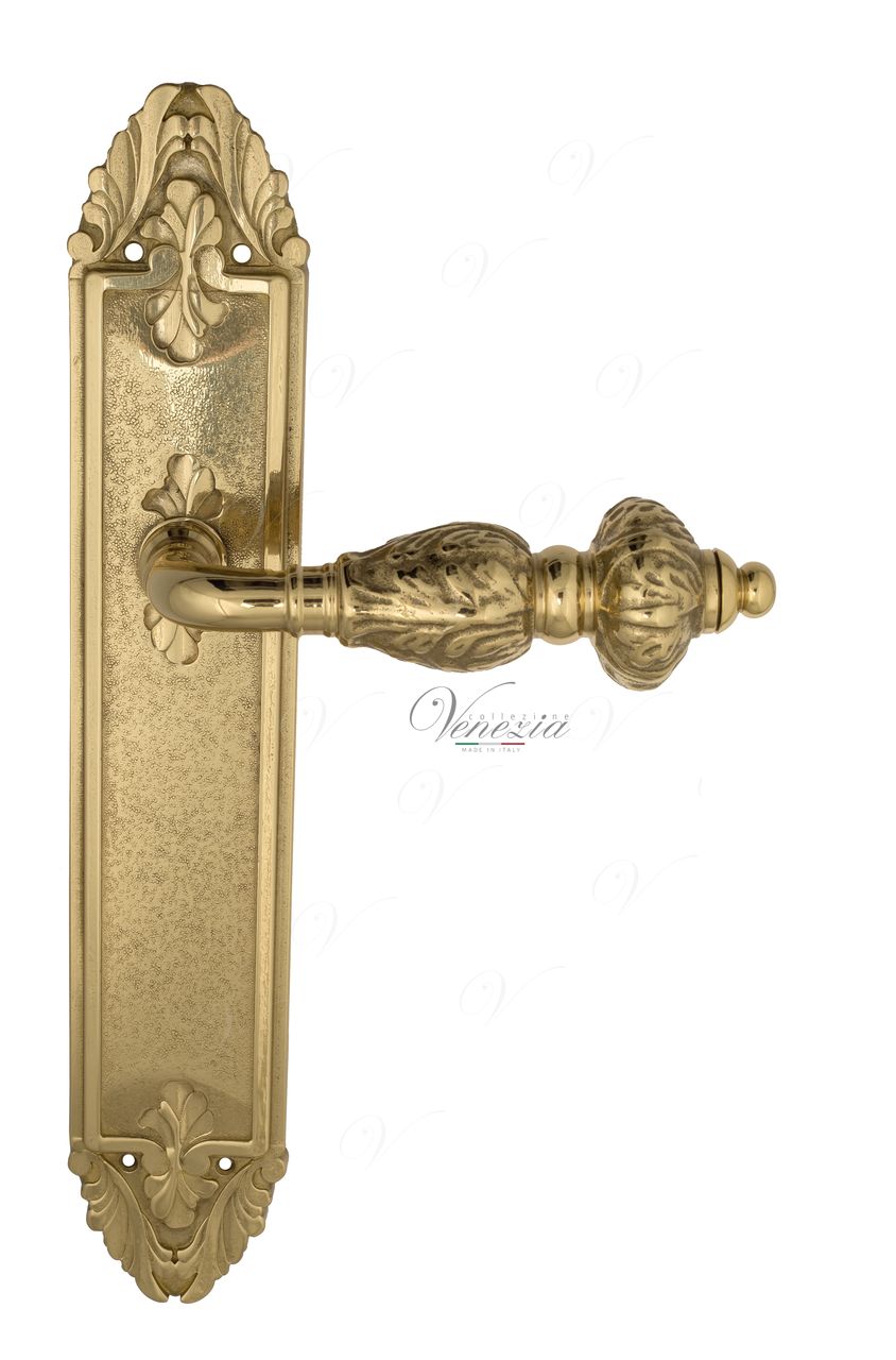 Door Handle Venezia  LUCRECIA  On Backplate PL90 Polished Brass