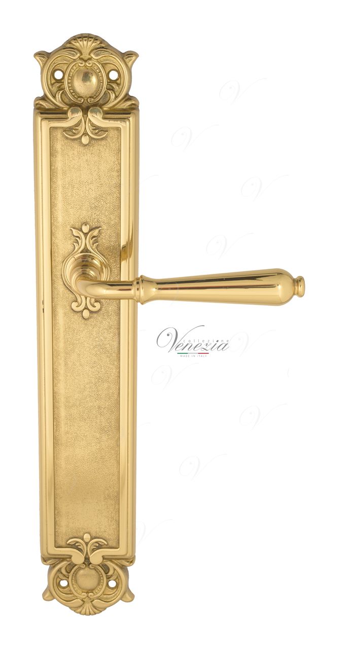Door Handle Venezia  CLASSIC  On Backplate PL97 Polished Brass