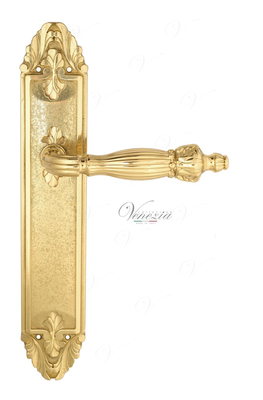 Door Handle Venezia  OLIMPO  On Backplate PL90 Polished Brass