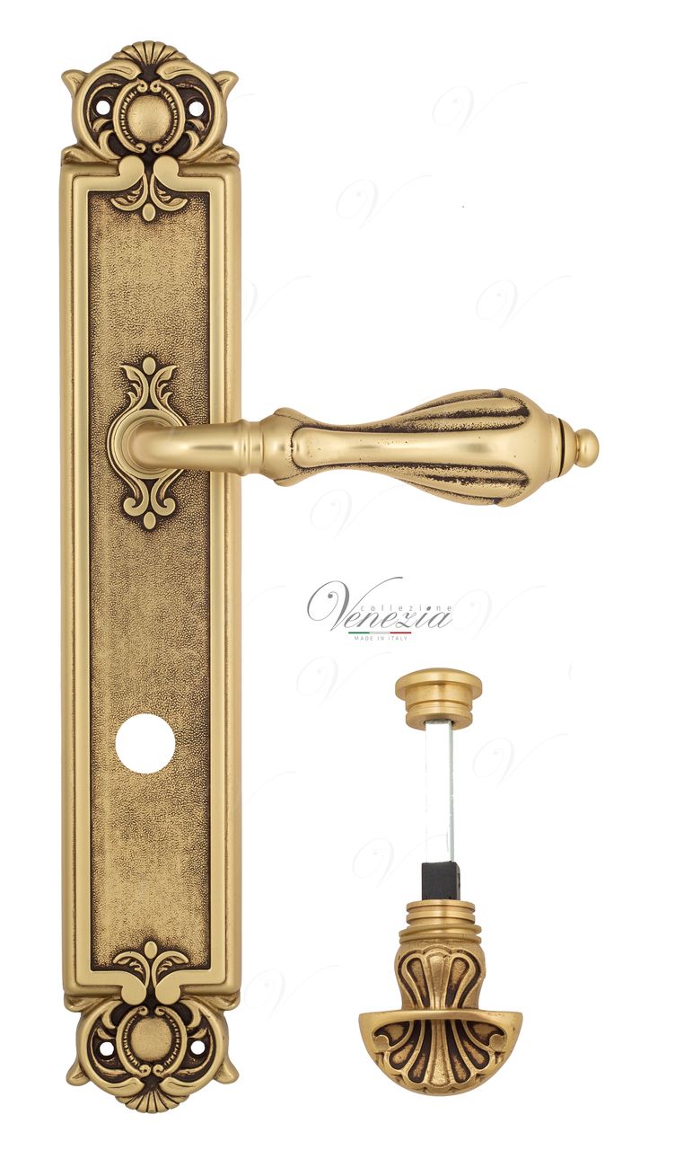 Door Handle Venezia  ANAFESTO  WC-4 On Backplate PL97 French Gold + Brown