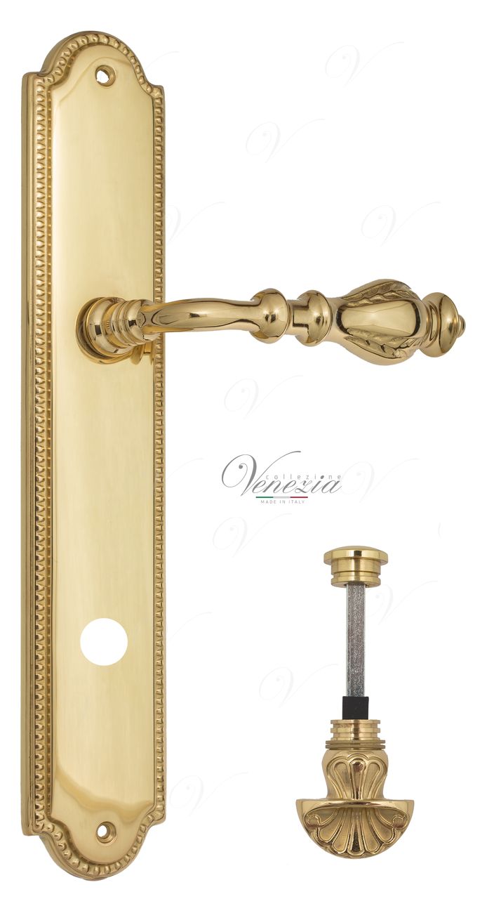 Door Handle Venezia  GIFESTION  WC-4 On Backplate PL98 Polished Brass