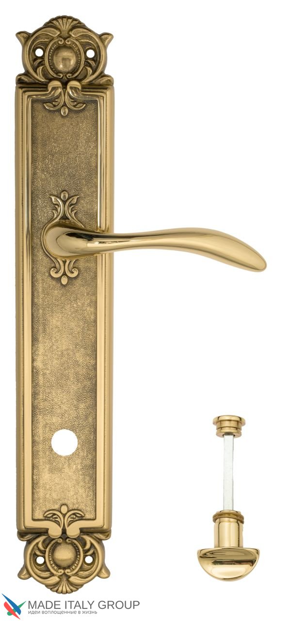 Door Handle Venezia  ALESSANDRA  WC-2 On Backplate PL97 Polished Brass