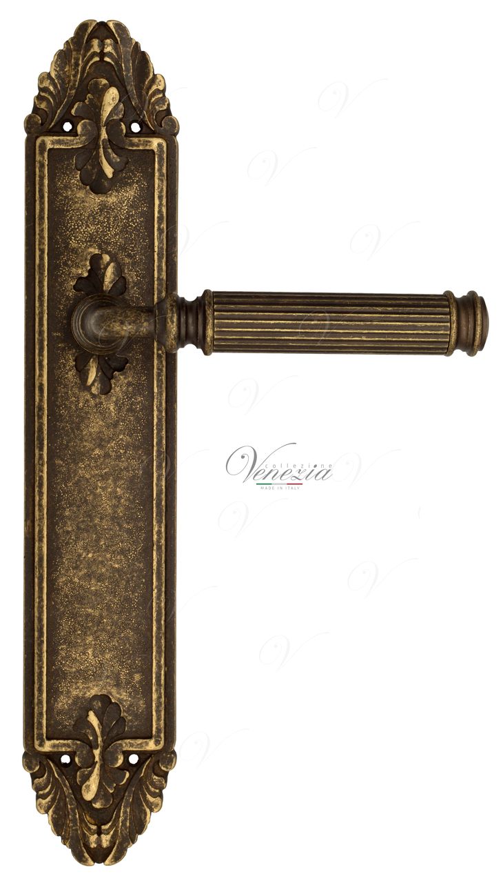 Door Handle Venezia  MOSCA  On Backplate PL90 Antique Bronze