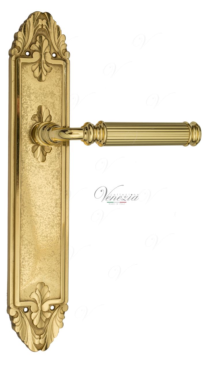 Door Handle Venezia  MOSCA  WC-2 On Backplate PL90 Polished Brass