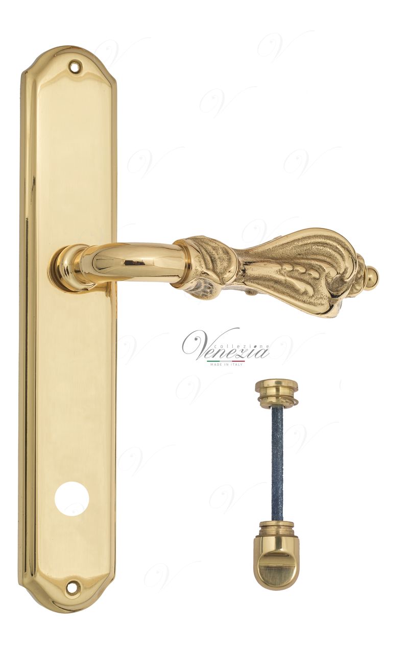 Door Handle Venezia  FLORENCE  WC-1 On Backplate PL02 Polished Brass