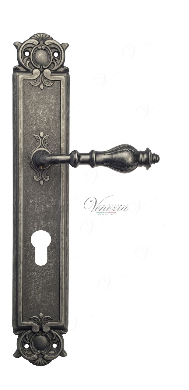 Door Handle Venezia  GIFESTION  CYL On Backplate PL97 Antique Silver