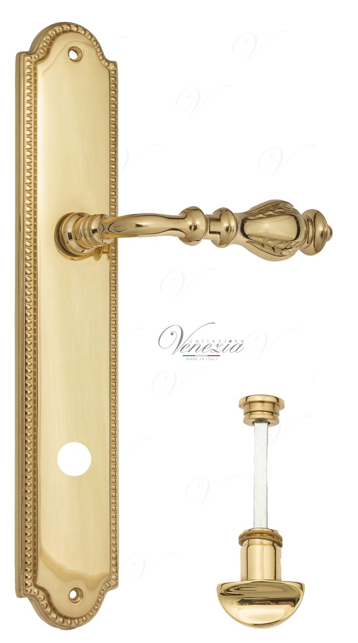 Door Handle Venezia  GIFESTION  WC-2 On Backplate PL98 Polished Brass