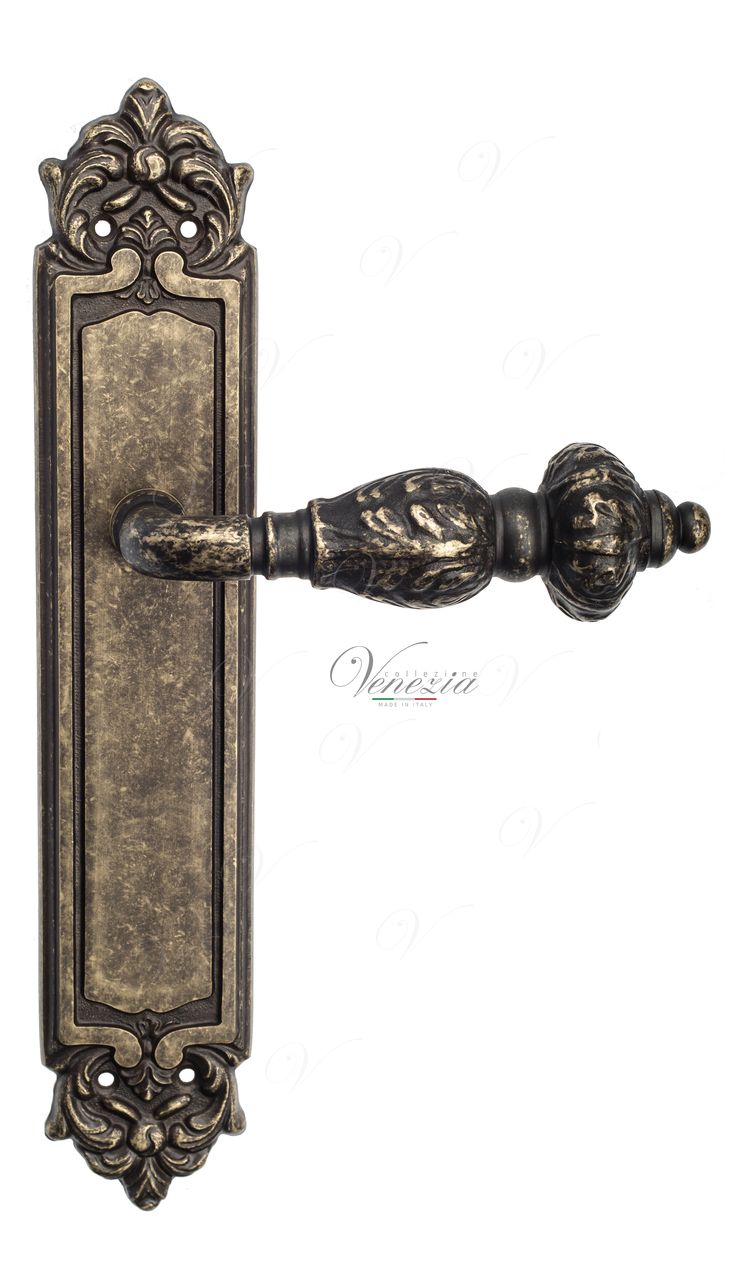 Door Handle Venezia  LUCRECIA  On Backplate PL96 Antique Bronze
