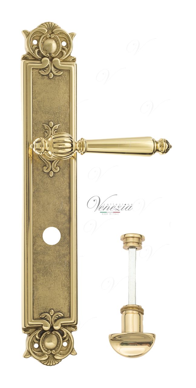 Door Handle Venezia  PELLESTRINA  WC-2 On Backplate PL97 Polished Brass