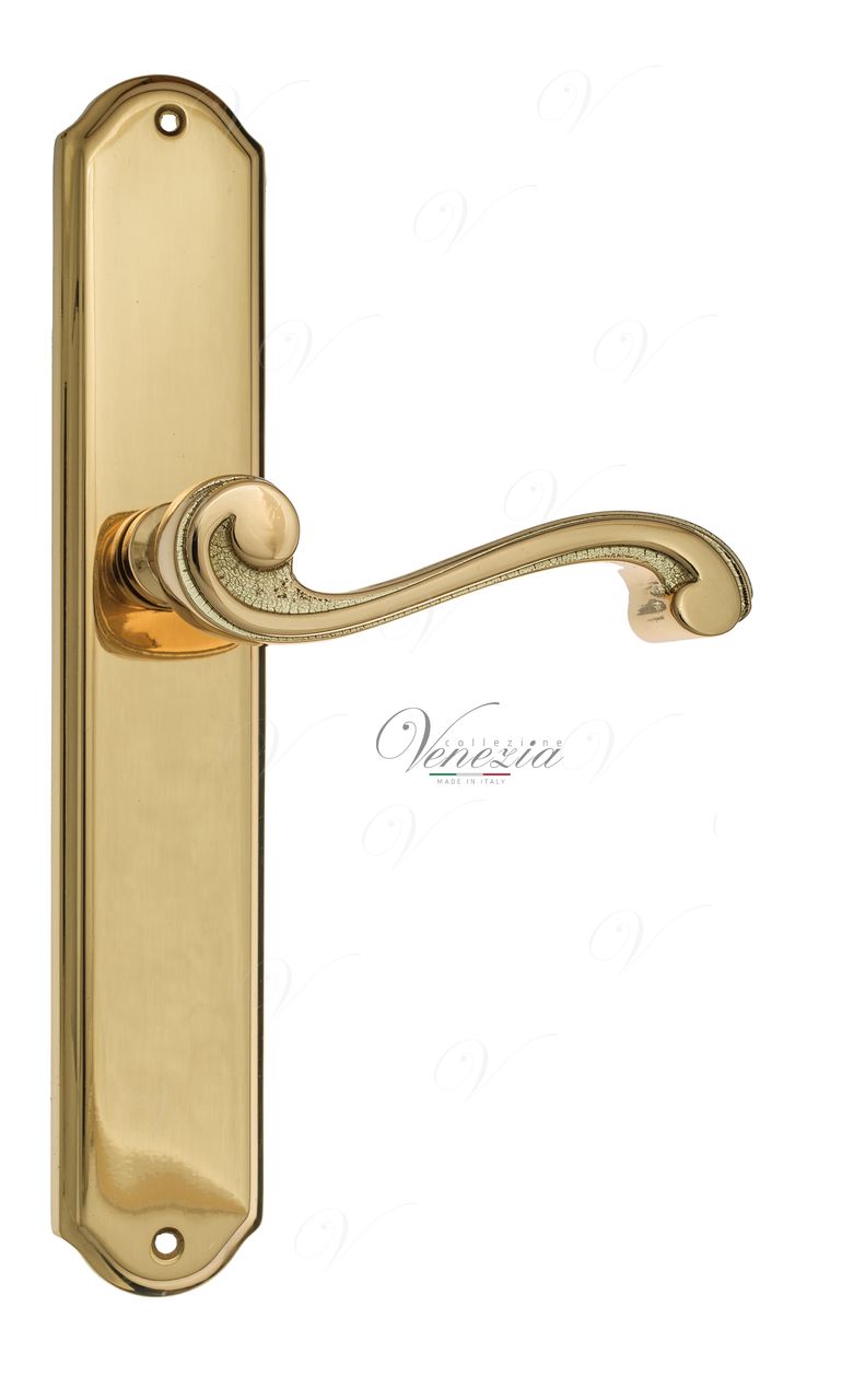 Door Handle Venezia  VIVALDI  On Backplate PL02 Polished Brass