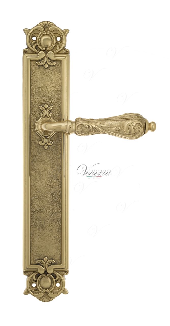Door Handle Venezia  MONTE CRISTO  On Backplate PL97 Polished Brass