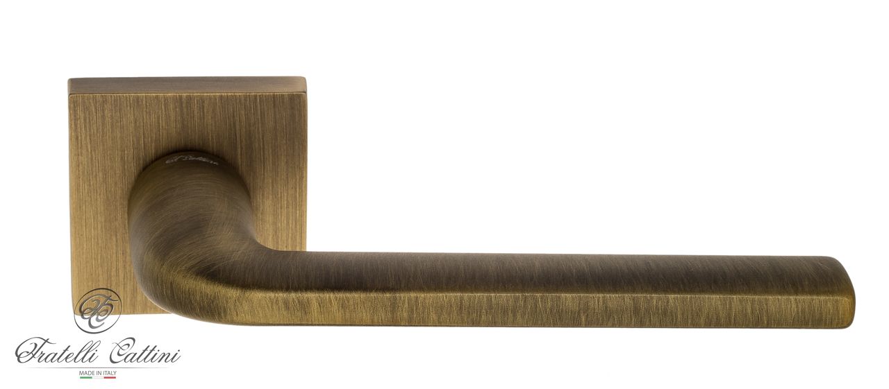 Door Handle on Square Basis Fratelli Cattini ''LINEA'' 8-BY Mat Bronze