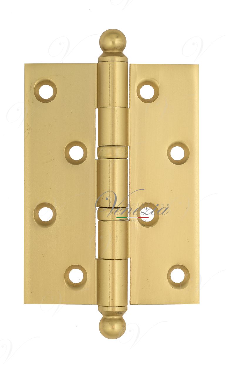Universal brass hinge with a round cap Venezia CRS010 102x76x3 French Gold