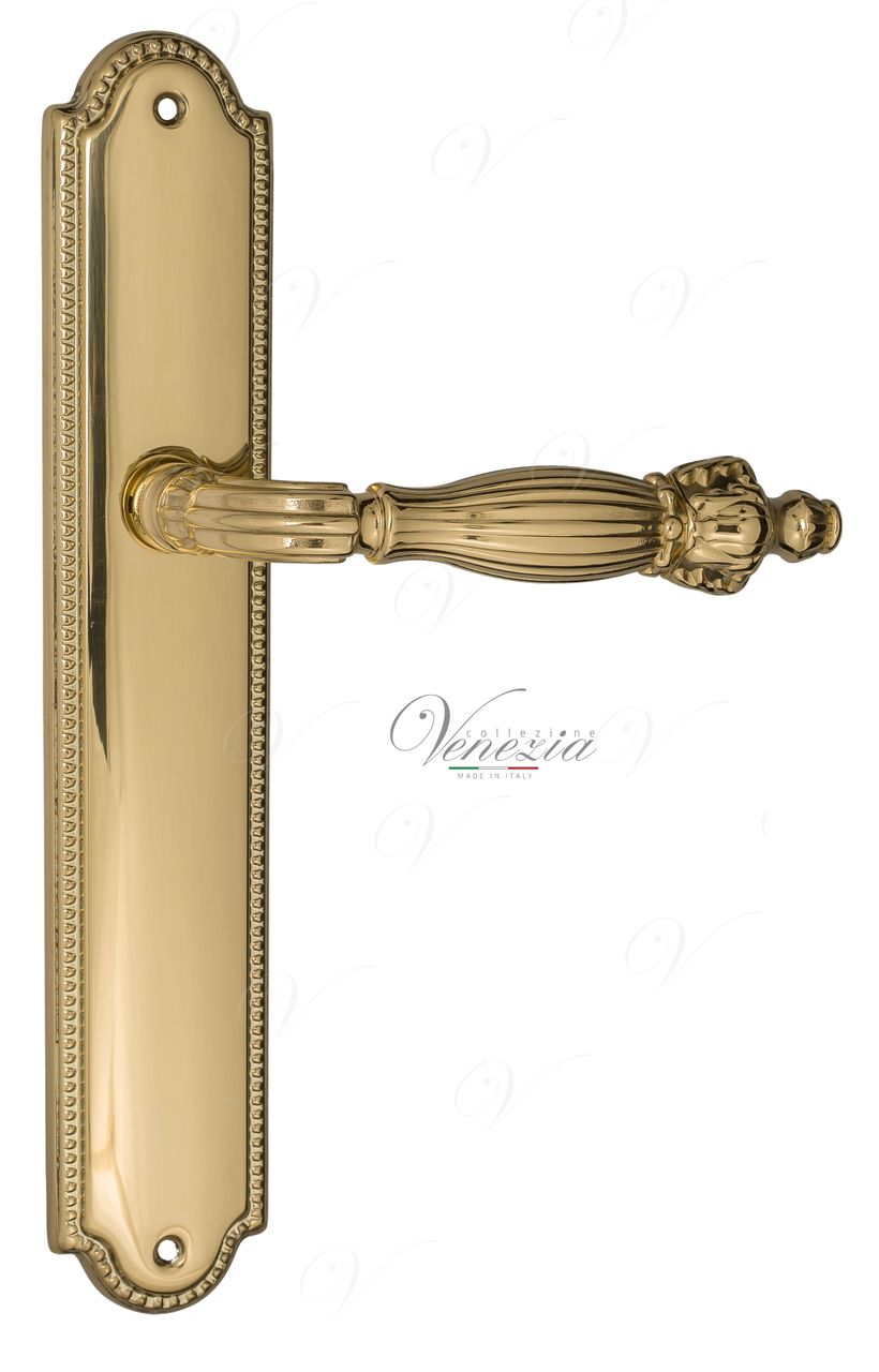 Door Handle Venezia  OLIMPO  On Backplate PL98 Polished Brass