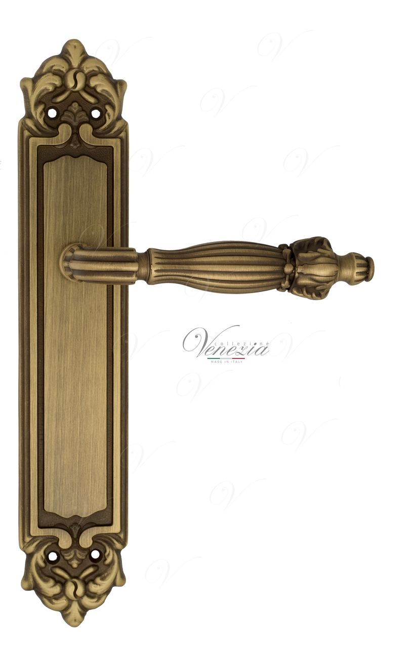 Door Handle Venezia  OLIMPO  On Backplate PL96 Mat Bronze