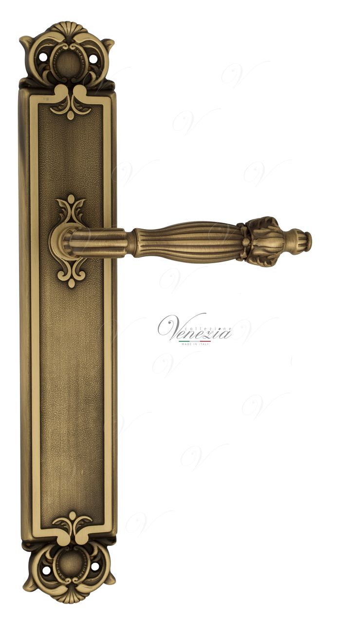 Door Handle Venezia  OLIMPO  On Backplate PL97 Mat Bronze