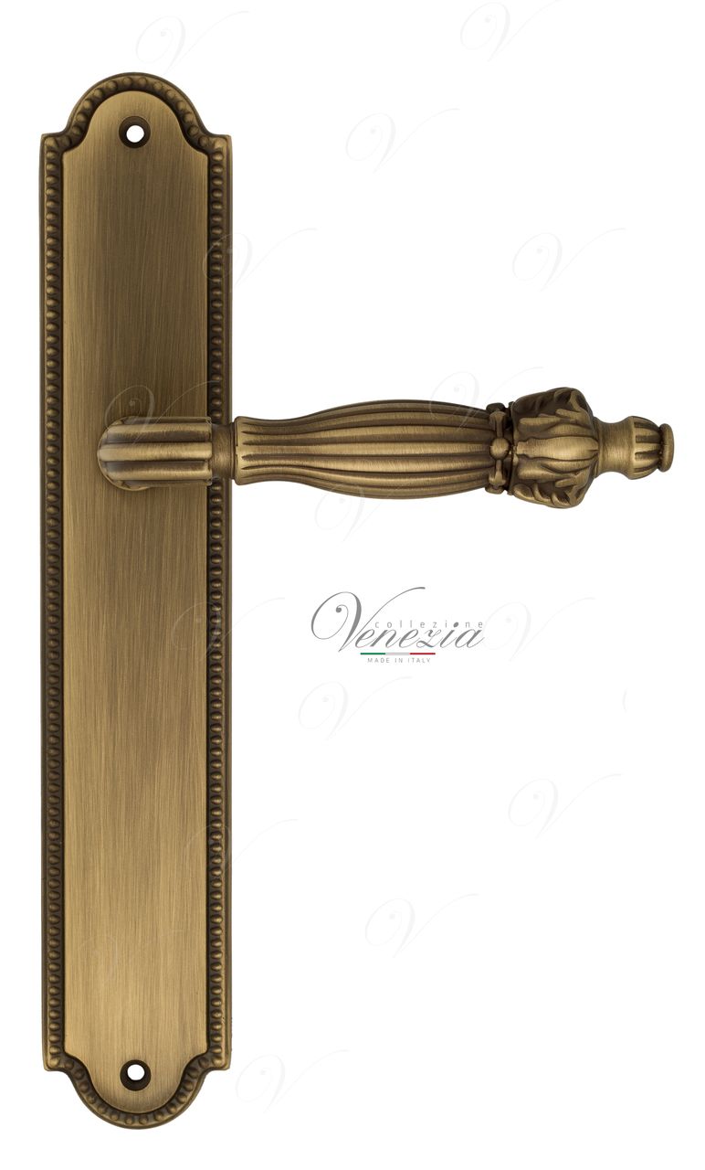 Door Handle Venezia  OLIMPO  On Backplate PL98 Mat Bronze
