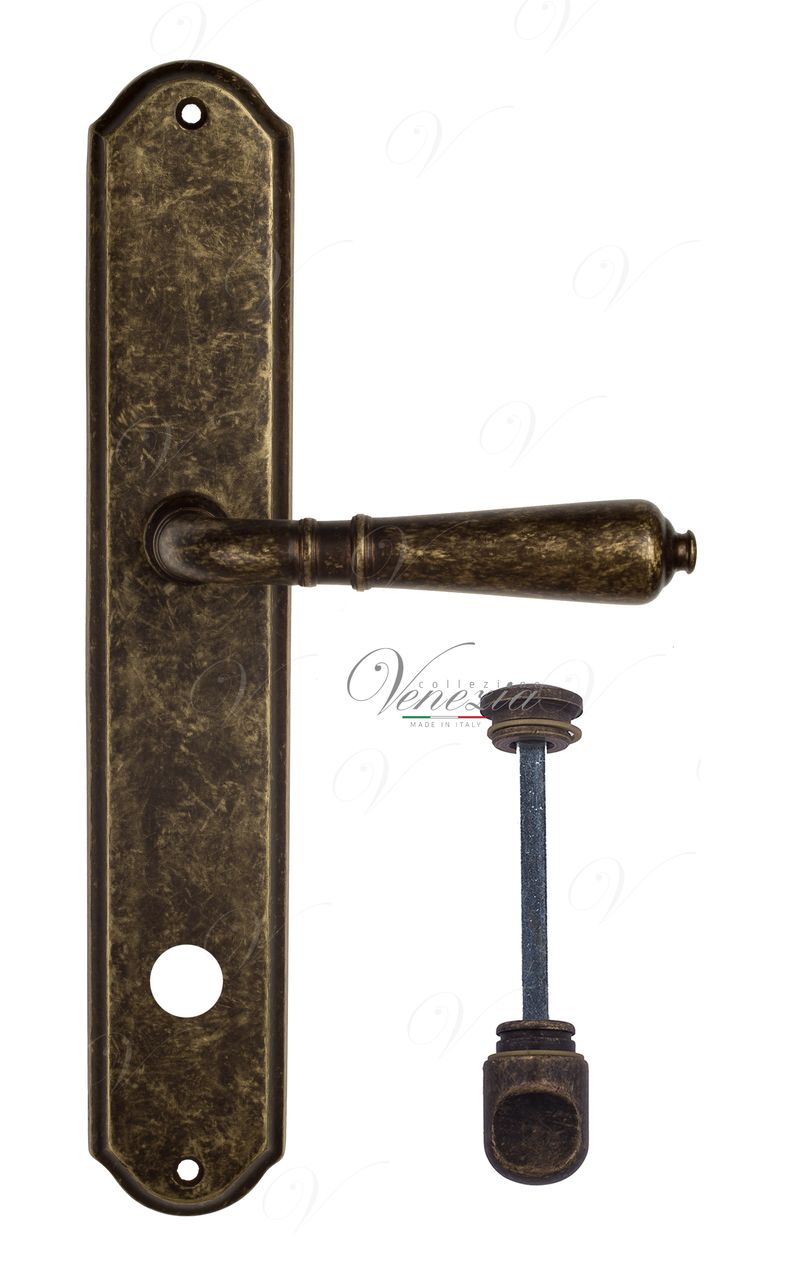 Door Handle Venezia  VIGNOLE  WC-1 On Backplate PL02 Antique Bronze
