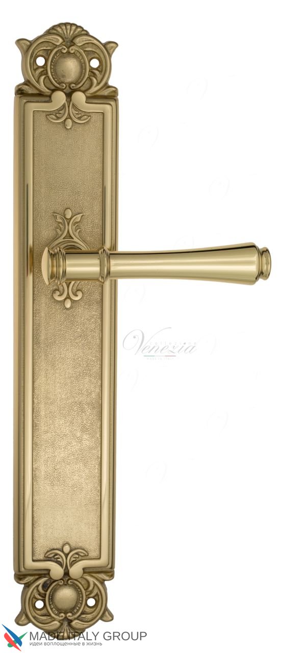 Door Handle Venezia  CALLISTO  On Backplate PL97 Polished Brass