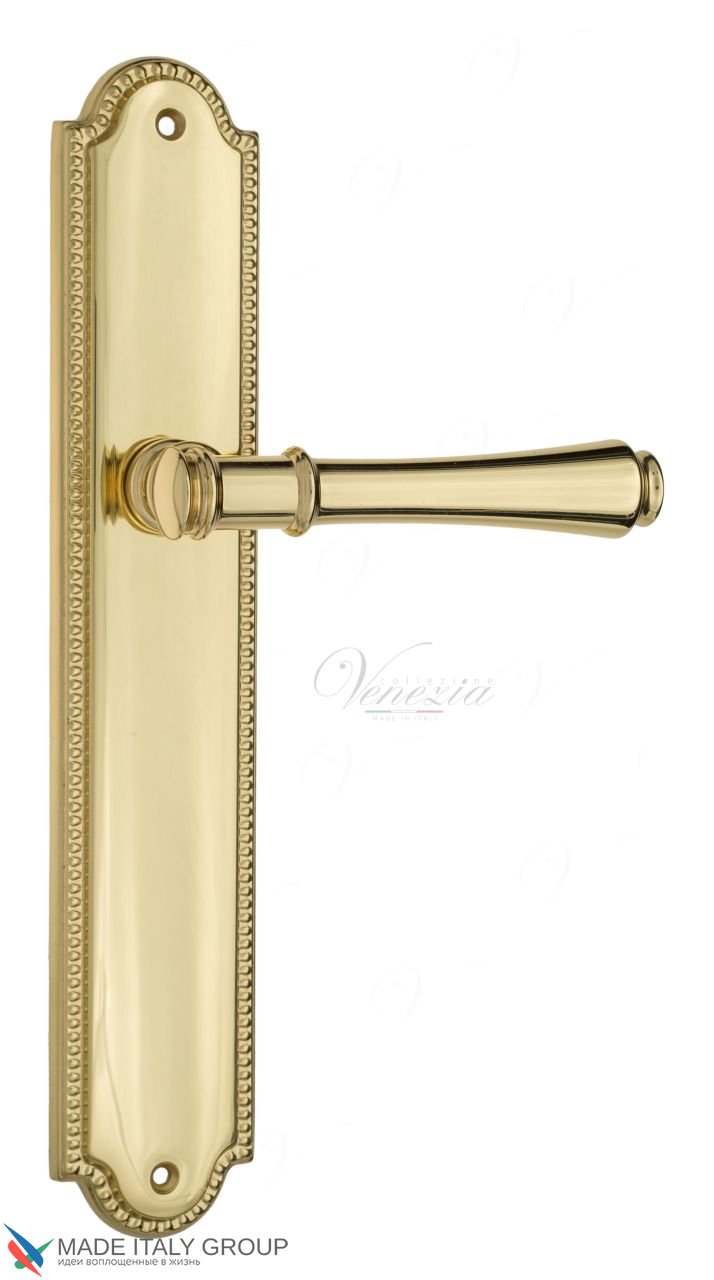 Door Handle Venezia  CALLISTO  On Backplate PL98 Polished Brass