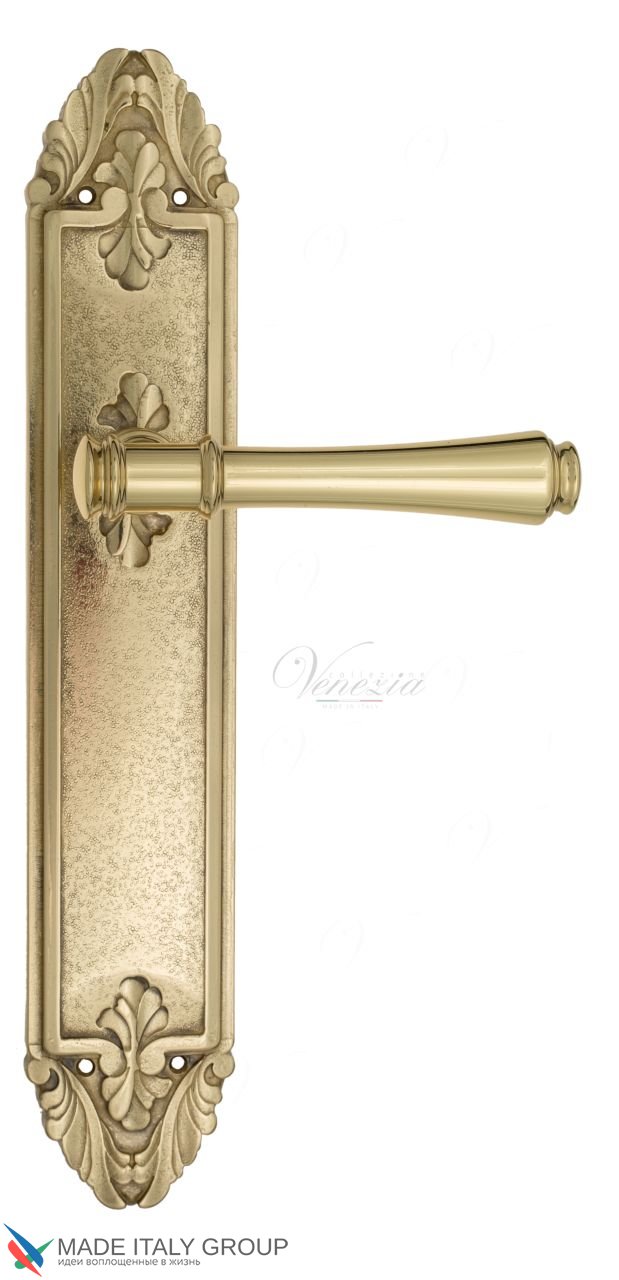 Door Handle Venezia  CALLISTO  On Backplate PL90 Polished Brass