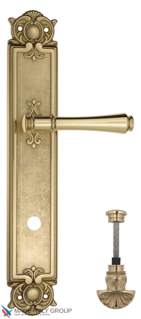 Door Handle Venezia  CALLISTO  WC-4 On Backplate PL97 Polished Brass