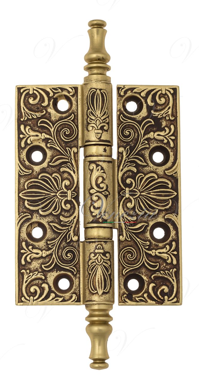 Universal Brass Hinge With Pattern Venezia CRS011 102x76x4 French Gold + Brown