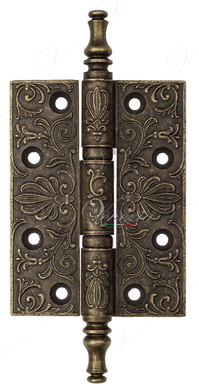 Universal Brass Hinge With Pattern Venezia CRS011 102x76x4 Antique Bronze