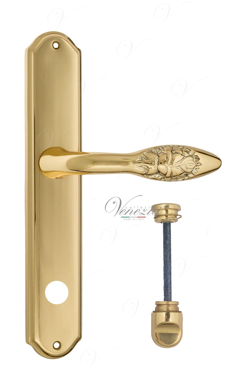 Door Handle Venezia  CASANOVA  WC-1 On Backplate PL02 Polished Brass
