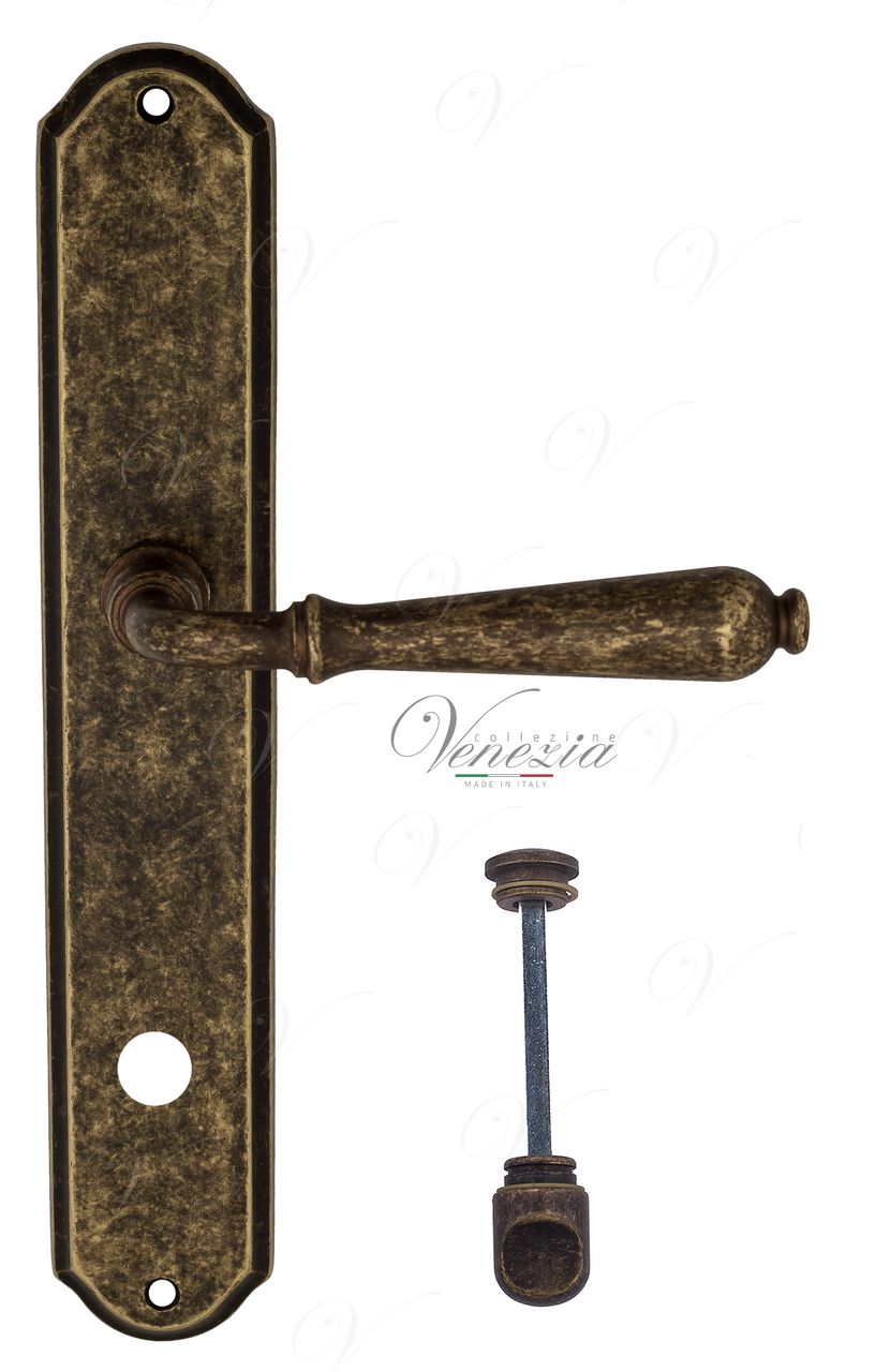 Door Handle Venezia  CLASSIC  WC-1 On Backplate PL02 Antique Bronze