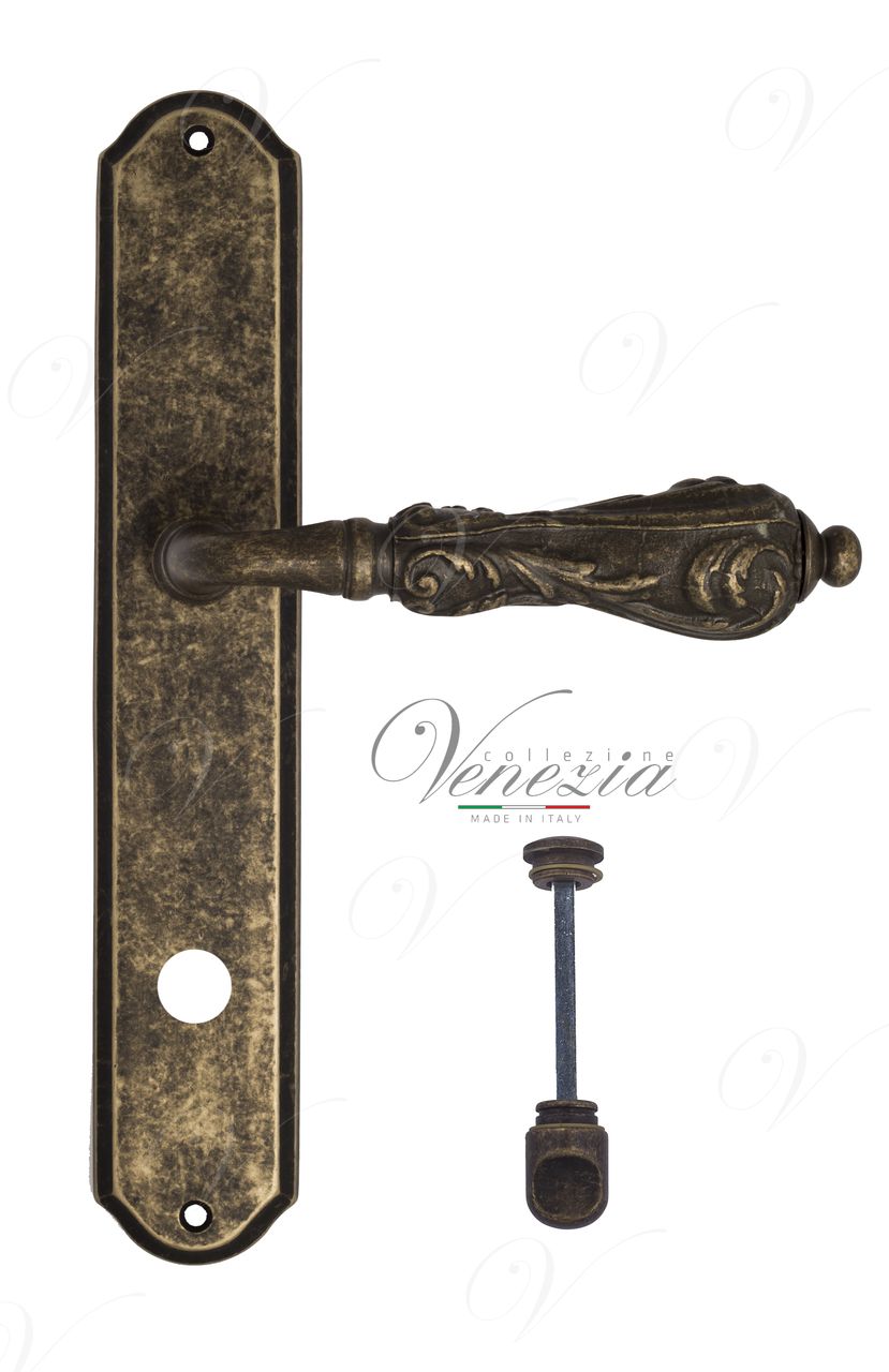 Door Handle Venezia  MONTE CRISTO  WC-1 On Backplate PL02 Antique Bronze
