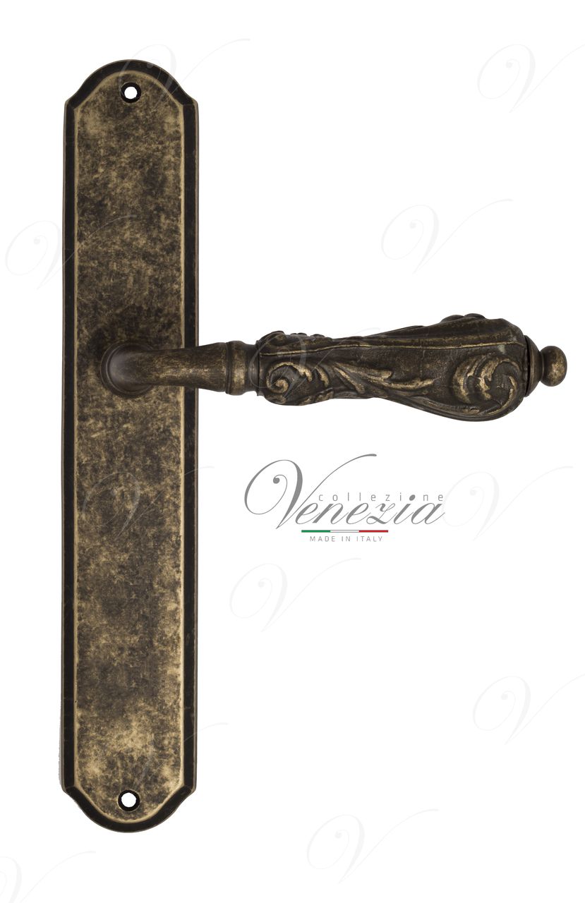 Door Handle Venezia  MONTE CRISTO  On Backplate PL02 Antique Bronze