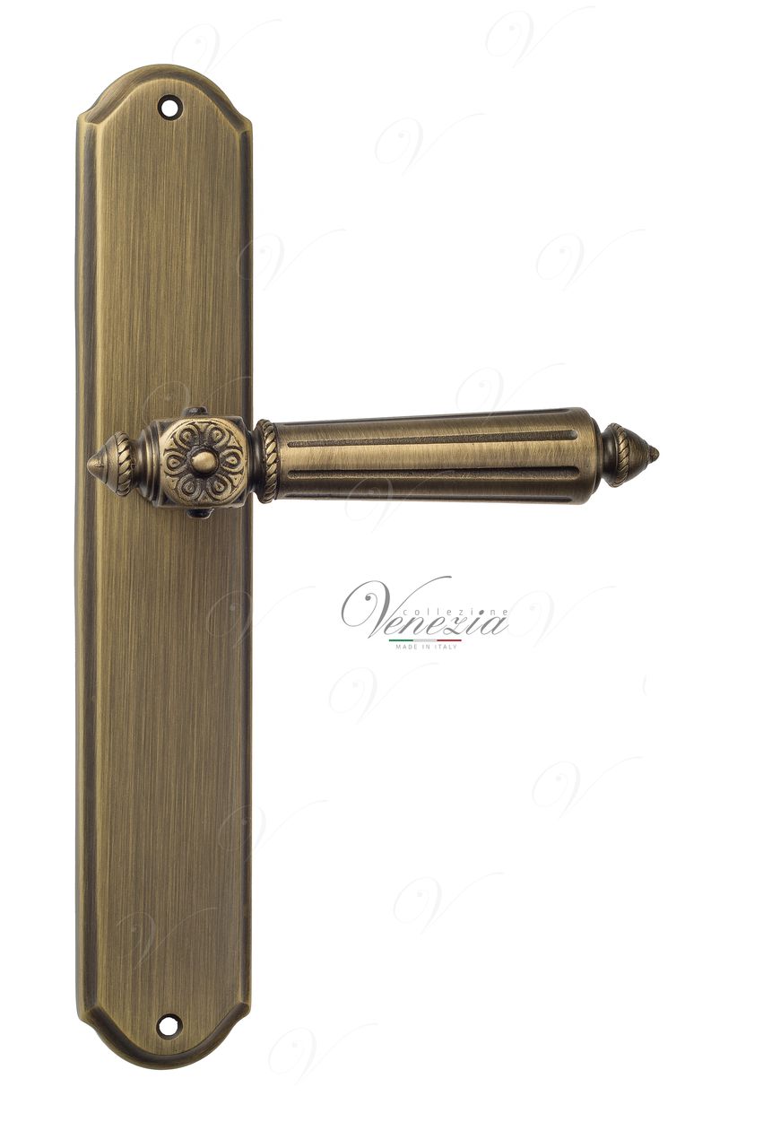 Door Handle Venezia  CASTELLO  On Backplate PL02 Mat Bronze