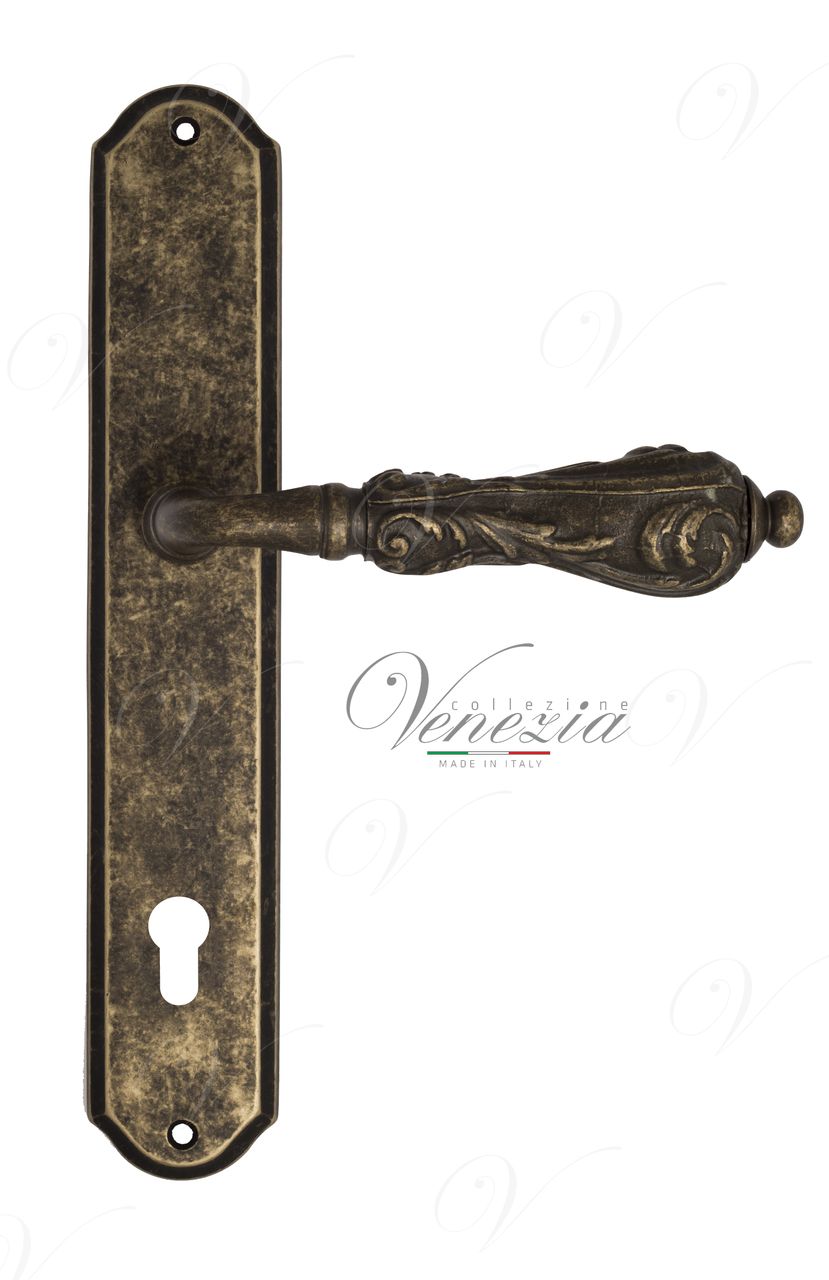 Door Handle Venezia  MONTE CRISTO  CYL On Backplate PL02 Antique Bronze